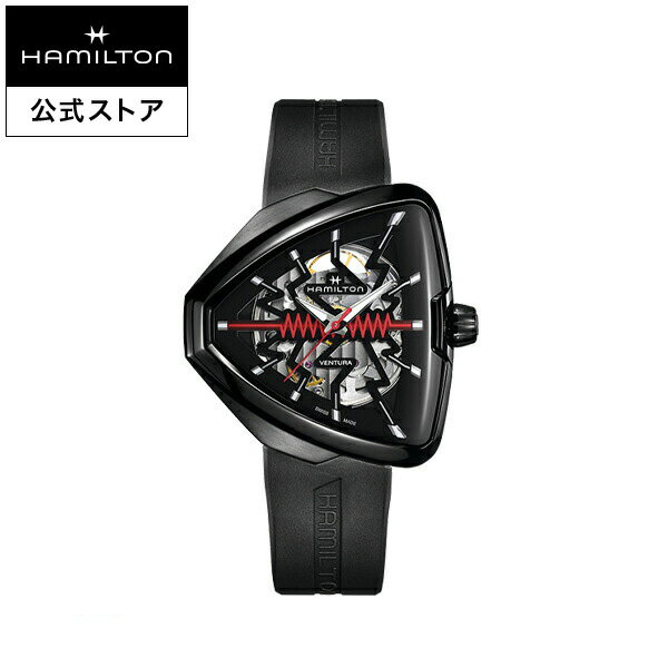 ベンチュラ 腕時計（メンズ） ハミルトン 公式 腕時計 HAMILTON Ventura Ventura ベンチュラ ベンチュラ スケルトン オートマティック 自動巻き 42.50MM ラバーベルト ブラック × ブラック H24535331 メンズ腕時計 男性 正規品 ブランド ビジネス シンプル