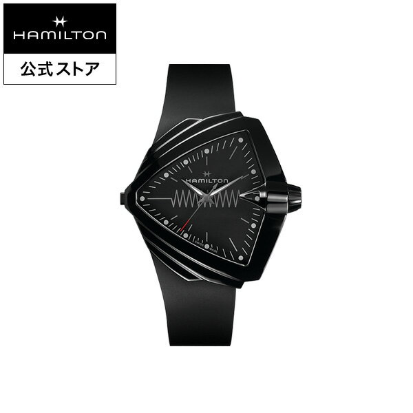 ハミルトン 腕時計 ハミルトン 公式 腕時計 HAMILTON Ventura XXL BRIGHT ベンチュラ XXLブライト クォーツ 47.6MM ラバー ブラック × ブラック H24604330 メンズ腕時計 男性 正規品 ブランド