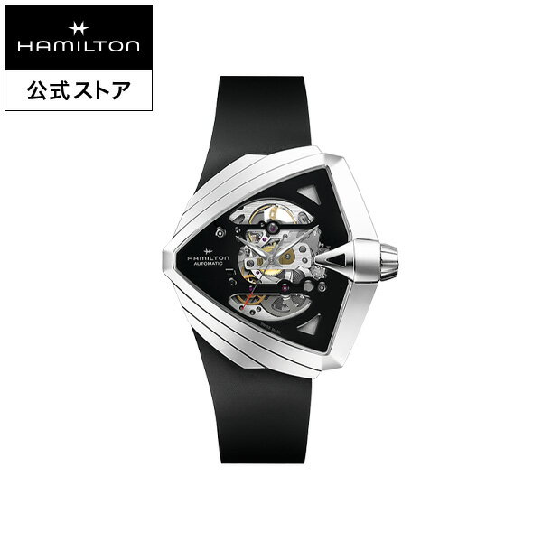 ベンチュラ 腕時計（メンズ） ハミルトン 公式 腕時計 HAMILTON Ventura ベンチュラ XXL スケルトン オート 自動巻 45,5MM x 46MM ラバーベルト ブラック × ブラック H24625330 メンズ腕時計 男性 正規品 ブランド