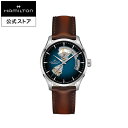 ハミルトン 公式 腕時計 HAMILTON Jazzmaster Open Heart ジャズマスター オープンハート オートマティック 自動巻き 40.00MM レザーベルト ブルー × ブラウン 