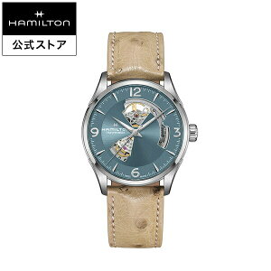 ハミルトン 公式 腕時計 HAMILTON Jazzmaster Open Heart ジャズマスター オープンハート オートマティック 自動巻き 42.00MM レザーベルト ブルー × ベージュ H32705842 メンズ腕時計 男性 正規品 ブランド ビジネス シンプル