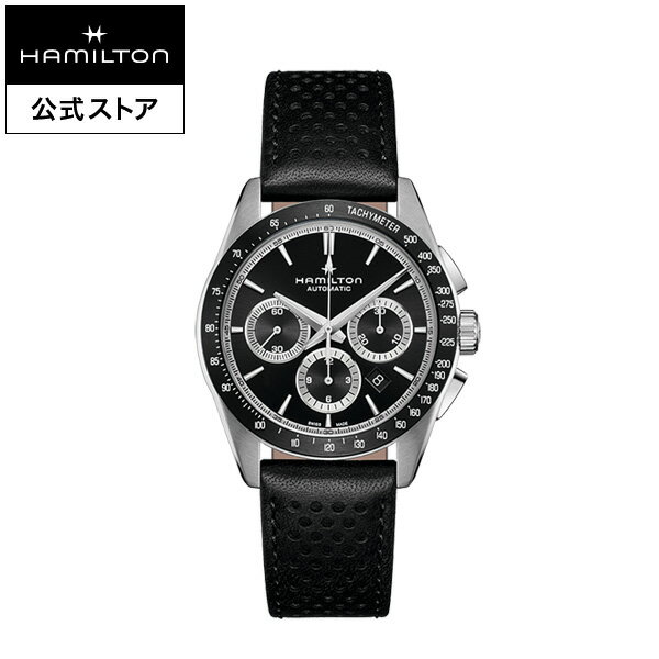 ハミルトン 公式 腕時計 HAMILTON Jazzmaster Performer Chronograph ジャズマスター パフォーマー クロノグラフ オートマティック 自動巻き 42.00MM レザーベルト ブラック × ブラック H36606730 メンズ腕時計 男性 正規品 ブランド ビジネス