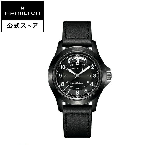 ハミルトン 公式 腕時計 HAMILTON Khaki Field Khaki King カーキ フィールド キング デイデイト オートマティック 自動巻き 40.00MM レザーベルト ブラック ブラック H64465733 メンズ腕時計 …