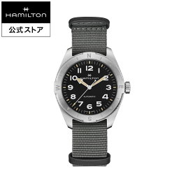 ハミルトン 公式 腕時計 HAMILTON Khaki Field Expedition カーキ フィールド エクスペディション オートマティック 自動巻き 41.00MM テキスタイルベルト ブラック × グレー H70315930 メンズ腕時計 男性 正規品 ブランド アウトドア