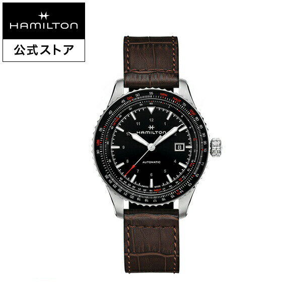 ハミルトン 公式 腕時計 HAMILTON Khaki Aviation カーキ アビエーション コンバーター オートマティック 自動巻き 42.00MM レザーベルト ブラック × ブラウン H76615530 メンズ腕時計 男性 正規品 航空時計 パイロットウォッチ