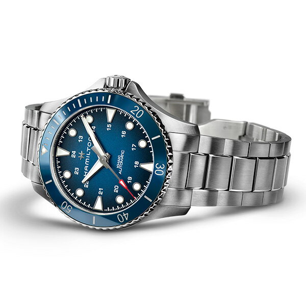 ハミルトン 公式 腕時計 HAMILTON Khaki Navy Khaki Scuba カーキ ネイビー スキューバ オートマティック 自動巻き 43.00MM ステンレススチールブレス ブルー × シルバー H82505140 メンズ腕時計 男性 正規品 ブランド 防水