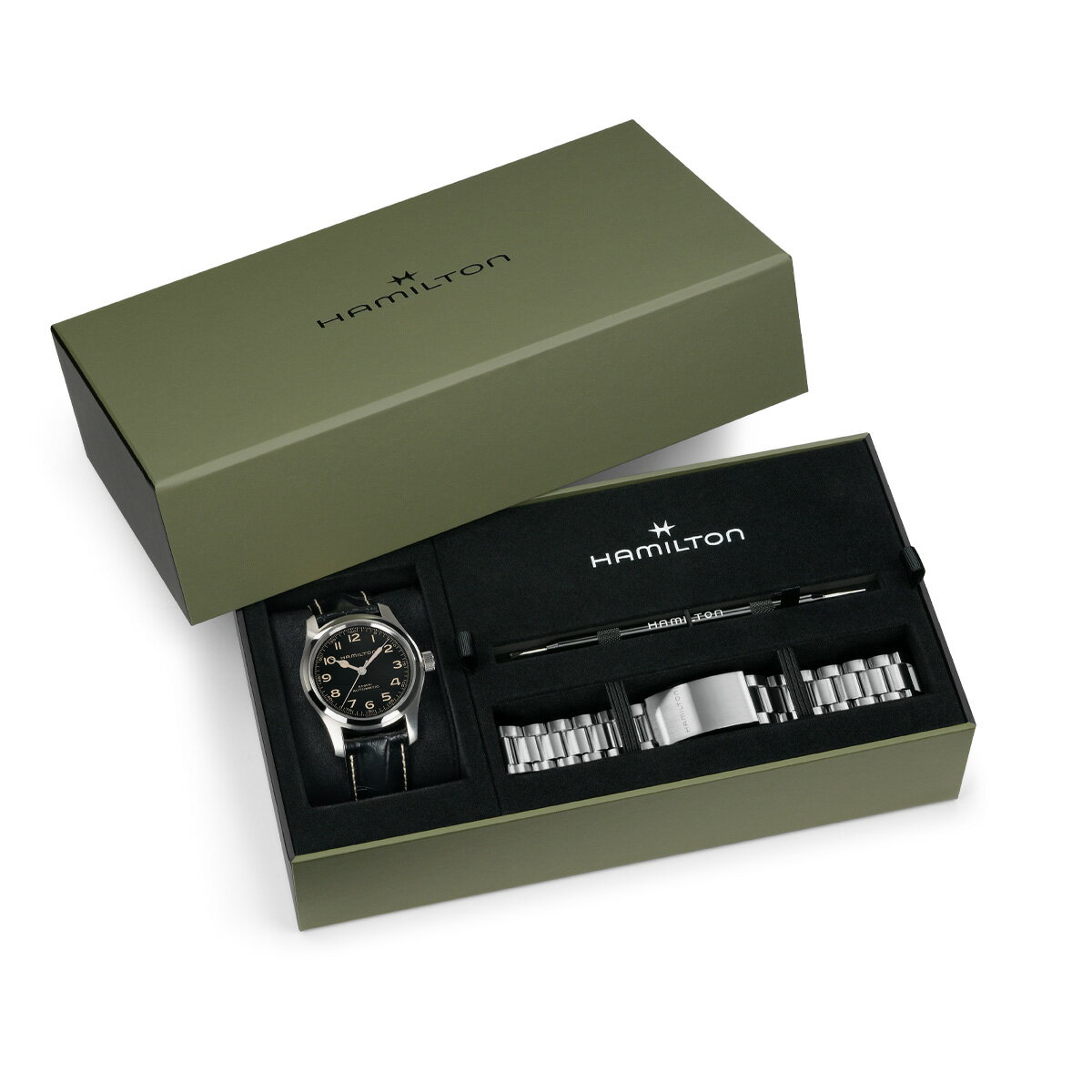 ハミルトン 公式 腕時計 HAMILTON Khaki Field Murph Auto Bracelet Bundle カーキ...