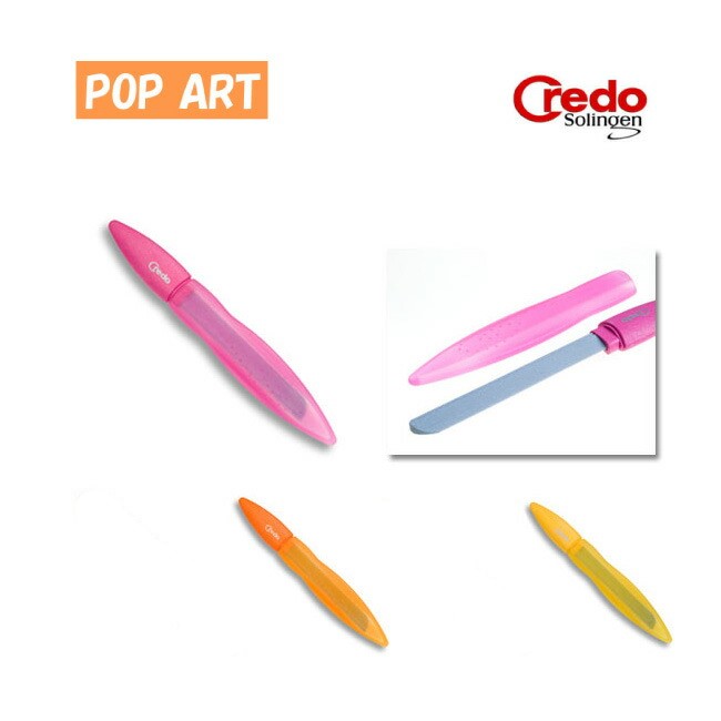 【Credo Solingen/クレドゾーリンゲン】POP ART 爪ヤスリ カバー付き 各5色 ◆爪磨き ヤスリ ネイルアート ネイリスト ヤスリ ケース付き 美容 カラフル おしゃれ 人気 おすすめ 刃物市場◆