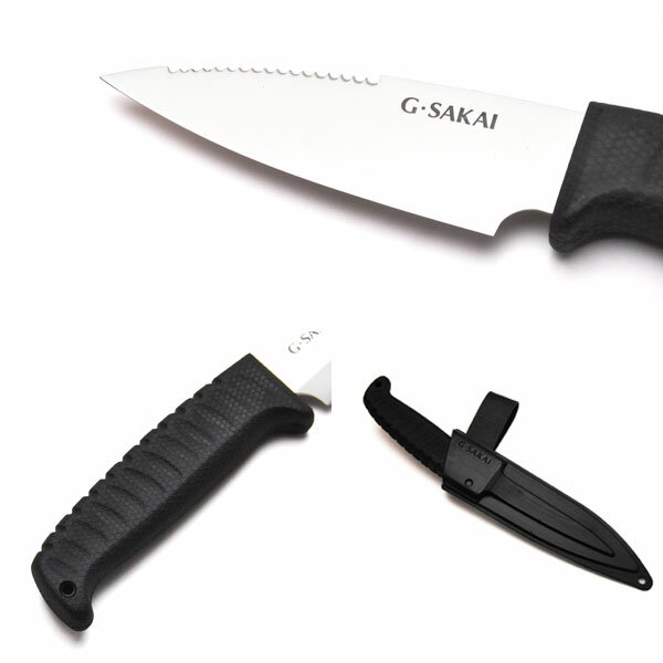 [G・SAKAI(ジー・サカイ) ]アウトドアクッキングナイフミニ 父の日　ナイフ　釣り　サバイバルナイフ　携帯用包丁　人気　knife 鞘付き ほうちょう 敬老の日　魚 キャンプ アウトドア 刃物市場通販格安セール情報　楽天　通販