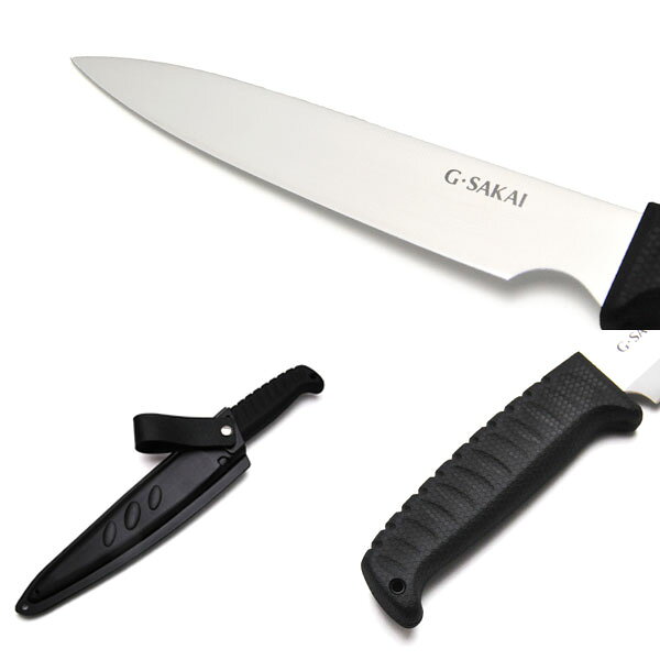 [G・SAKAI(ジー・サカイ) ]アウトドアクッキングナイフ直刃父の日 バーベキュー　ナイフ 釣り サバイバルナイフ 携帯用包丁 人気 knife 鞘付き ほうちょう 魚 キャンプ アウトドア 刃物市場通販格安セール情報　楽天　通販