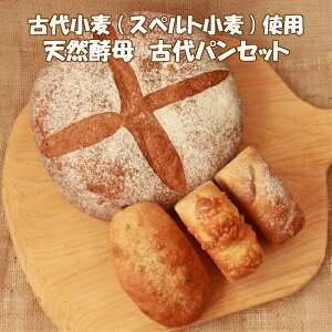 天然酵母 古代小麦のパンセット〜送料無料! 4種類の古代パンセット オーガニック 天然酵母パン 古代小麦 スペルト小麦 グルテン少なめ 卵不使用 添加物不使用 国産小麦 健康パン ギフト プレゼント 保存食 お取り寄せ 詰め合わせ