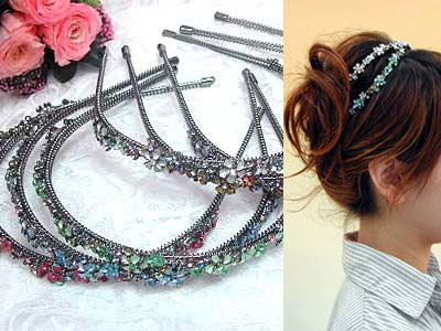 【カチューシャ】ラインフラワー