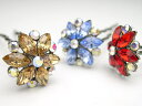 【U字ピンS(70mm)】★フラワーA[結婚式 パーティ キラキラ ラインストーン クリスタル ヘッドアクセ ヘアアクセサリー ヘアアクセ 髪飾り 簡単ヘアアレ...