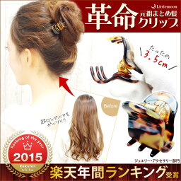 ★楽天ランキング1位★メール便OK!【革命ヘアクリップ】たった3.5cmで常識が変わる！ロングヘアもこれ一つ【Marble Marble】リアム［べっ甲 マーブル シェル アニマル バンスクリップ ミニ パーツ 小さめ 結婚式 パーティ］[YBL]