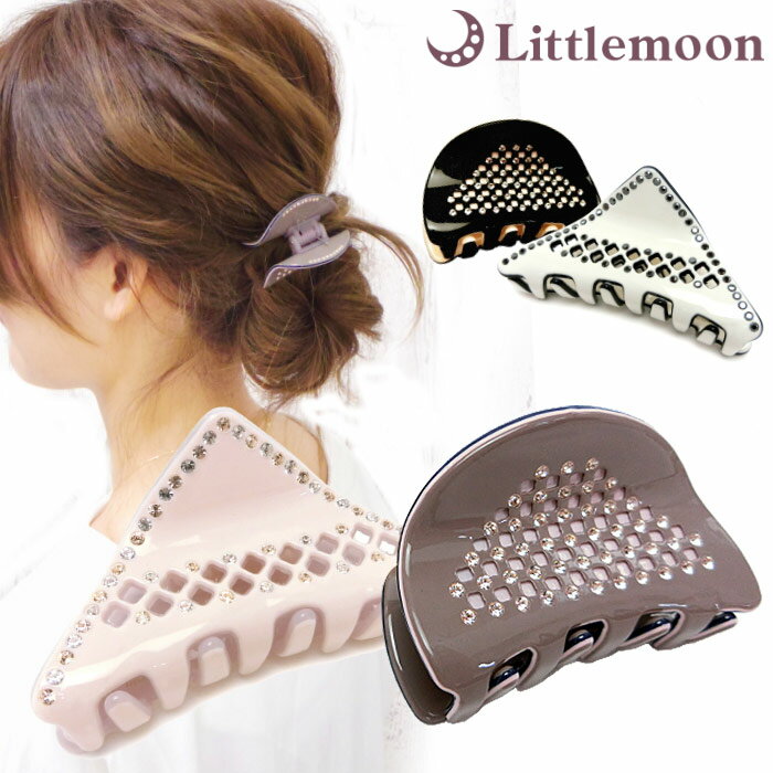 【バンスクリップ】★リエルシ[ヘアクリップ エナメル トライアングル 三角 丸 ストーン クリスタル ラインストーン キラキラヘッドアクセ ヘアアクセサリー シ...