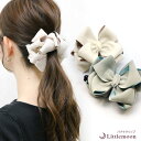 【バナナクリップ】ヴィット[ヘアクリップ きれいめ 高級感 バイカラー ゴシック リボン シンプル 髪飾り アレンジ 簡単 結婚式 パーティ ヘッドアクセ ヘア...