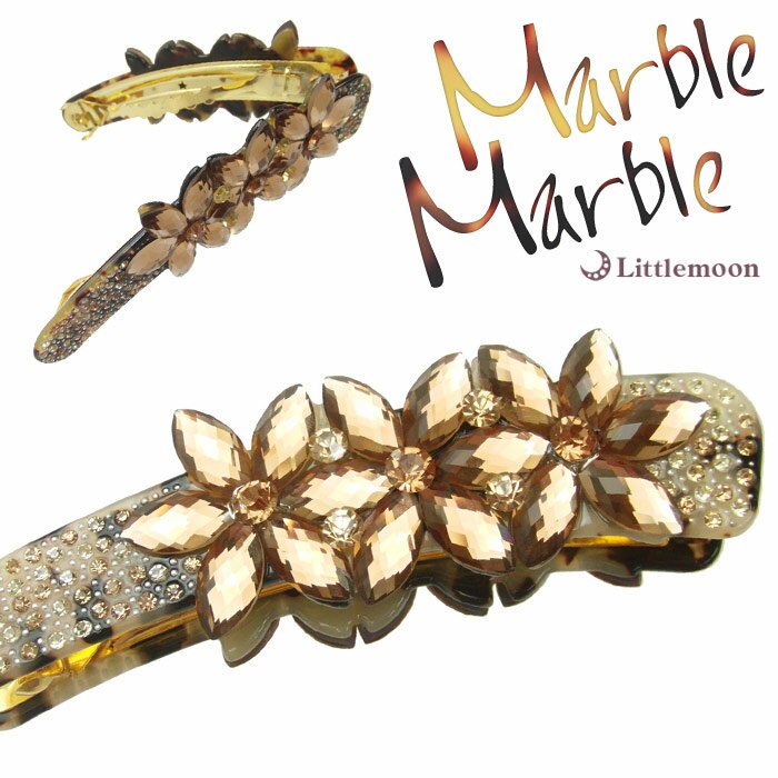 べっこう（かんざし） 【Marble Marble バナナクリップ】★アンジェリア［ヘアクリップ バレッタ べっ甲風 アニマル柄 アセテート アセチ ヘアアクセサリー 髪飾り 簡単ヘアアレンジ マーブルマーブル ］[YBL]