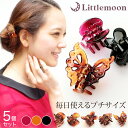 リトルムーン ヘアアクセサリー 【送料無料】追跡可能メール便対応 【バンスクリップ】[5個セット]ミニクリップ(カラー)［ヘアクリップ ミニ プラ 小さめ バタフライ 蝶 結婚式 パーティ ヘッドアクセ ヘアアクセサリー 髪飾り］［MBL］20160419