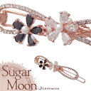 【送料無料(沖縄・離島を除く)】【Sugar Moon パッチン留め】マイリス[ キラキラ クリスタル ピンクゴールド 花 フラワー パール キュービックシュガ...