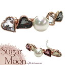 【送料無料(沖縄・離島を除く)】【Sugar Moon バレッタ】プリティア[ピンクゴールド パール ハート クリスタル ラインストーン スワロフスキー 結婚式...