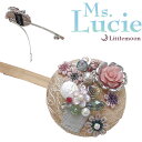 【Ms.Lucie バレッタ】★ルピナス[薔薇 バラ フラワー 花 クリスタル ラインストーン スワロフスキー 結婚式 パーティ 髪飾り ミズルシー ヘッドアク...