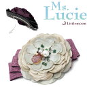 【Ms.Lucie バレッタ】トゥニール[花 フラワー リボン 天然石 ビーズ パール アンティーク シック クラシカル 贅沢 立体的 結婚式 パーティ ヘッド...
