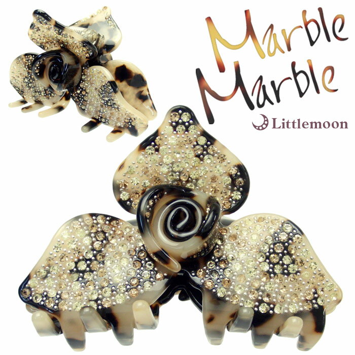 べっこう（かんざし） 【送料無料】宅配便！送料無料！【Marble Marbleバンスクリップ】セレスティーヌ［べっ甲風 アニマル柄 アセテート アセチ ヘアアクセサリー 髪飾り 簡単ヘアアレンジ まとめ髪 髪型 マーブルマーブル ］