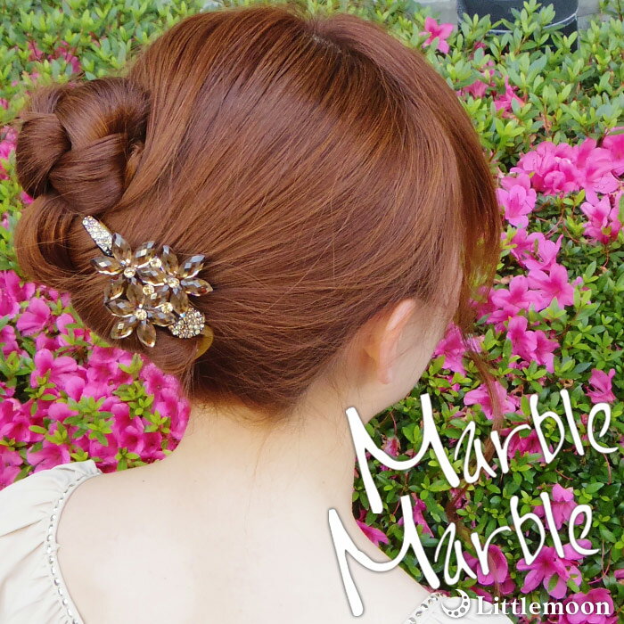 【Marble Marble クリップ】★ラシェンテ[ヘアクリップ べっ甲風 アニマル柄 アセテート アセチ ヘアアクセサリー 髪飾り 簡単ヘアアレンジ まとめ...