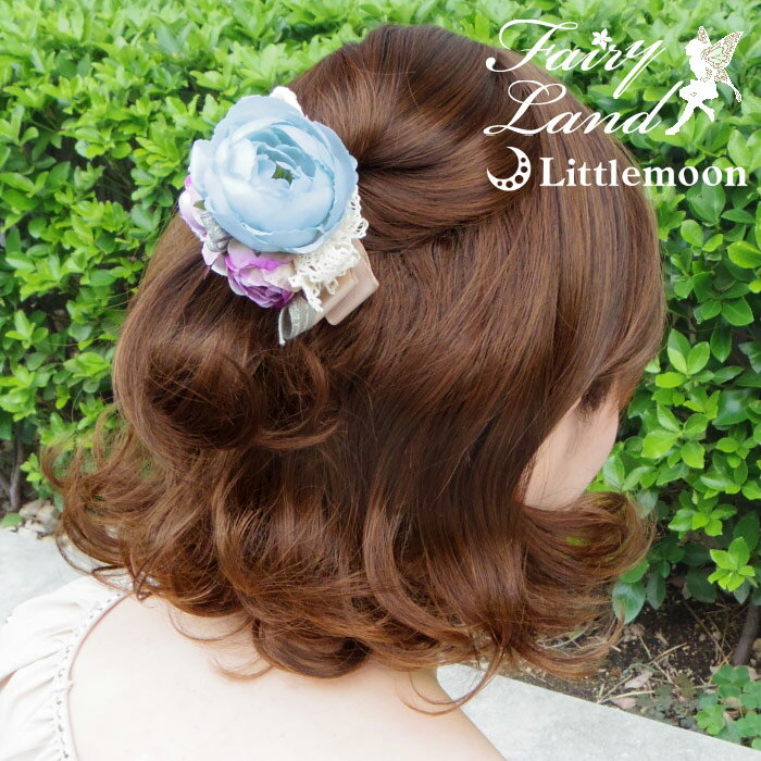 【Fairyland サイドバンスクリップ】★ミカエラ［ヘアクリップ お花 リボン ヘッドアクセ ヘアアクセサリー フェアリーランド］