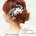 【送料無料】【Blanc Beauteコサージュクリップ】ユステル[花 フラワー クリスタル ラインストーン パール シルバー ヘアクリップ コサージュ 結婚式...