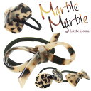 べっこう（かんざし） べっ甲 リボン ヘアゴム コンチョ【Marble Marbleヘアゴム】★キャロル［べっ甲風 アニマル柄 アセテート アセチ ヘアアクセサリー 髪飾り 簡単ヘアアレンジ まとめ髪 髪型 マーブルマーブル ］