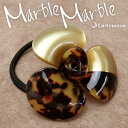 追跡可能メール便★〇【Marble Marble ヘアゴム】シャルリーヌ[アセテート べっ甲風 アニマル柄 ゴールド 花 フラワー 華やか ヘッドアクセ ヘアア...