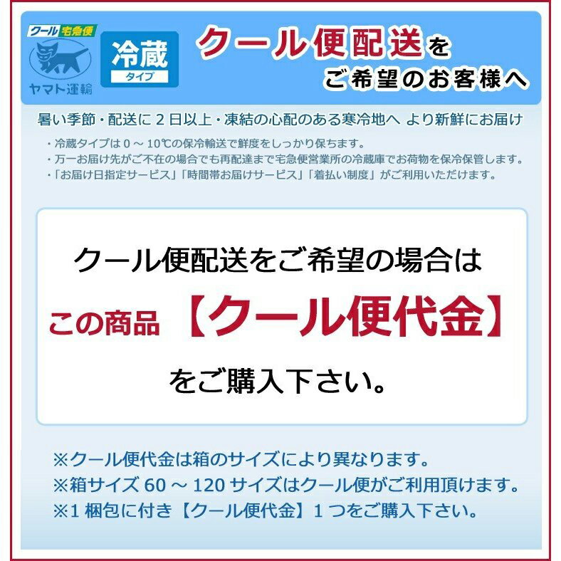 クール便ご利用代金　100サイズ