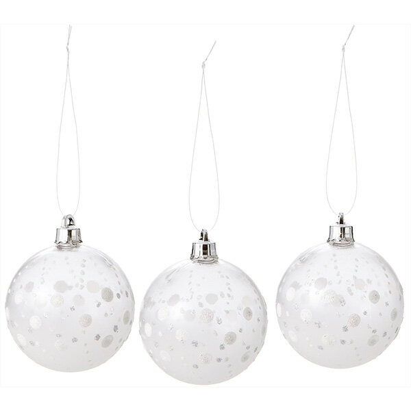 クリスマスツリー オーナメントラメ入り透明ボール60mm 3個入りクリスマス ツリー飾り 室内装飾ケース..
