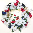 クリスマス 壁掛け リース アートフラワーアレンジ造花