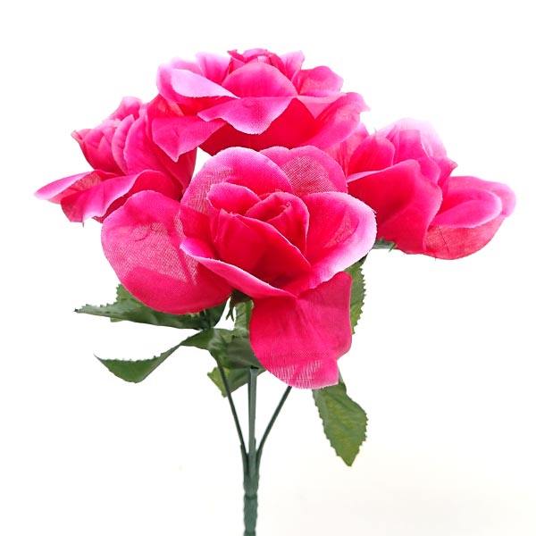 造花 ローズブッシュ レッド消臭抗菌加工花径6cm×長さ25cm 1本 bara2351bty