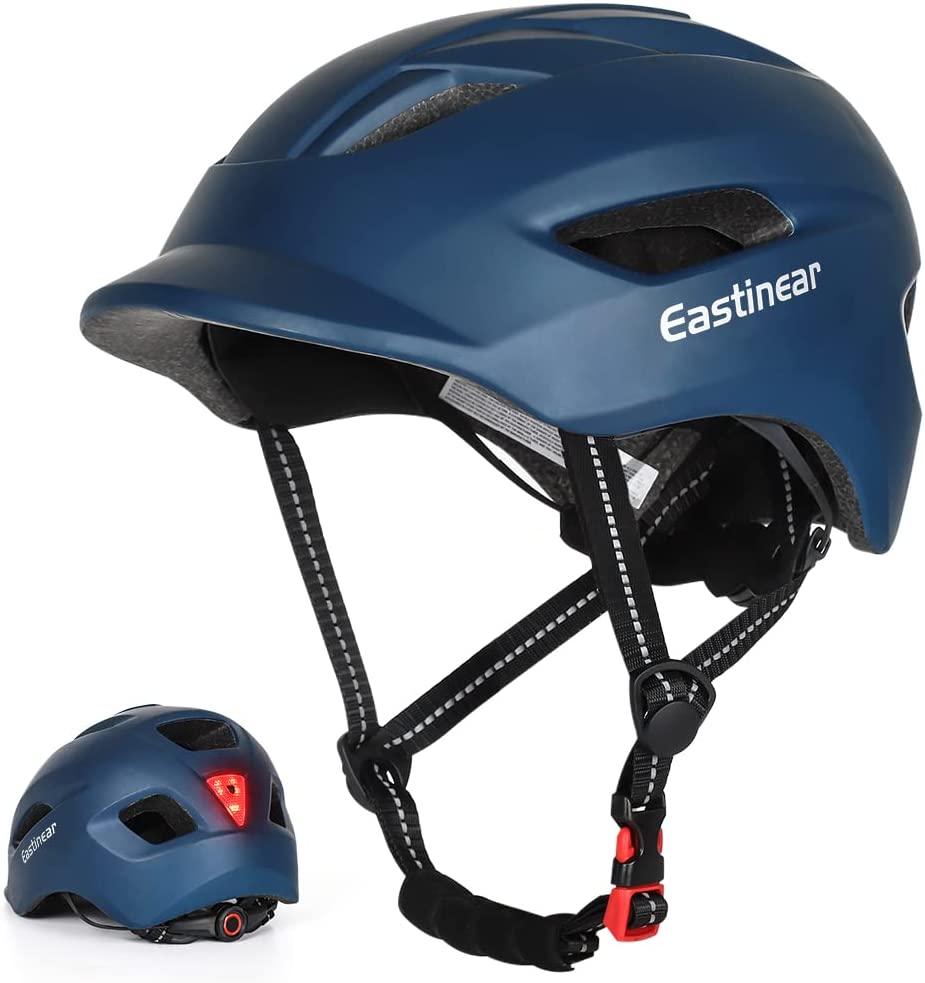 CEマーク付き　補助金申請対象EASTINEAR 自転車用ヘルメット 大人用ロードバイク ヘルメット 男女兼用 サイクリング ヘルメット超軽量高剛性LED 通勤 通学 自転車用ヘルメット通気 サイズ調整可能 57-61CM