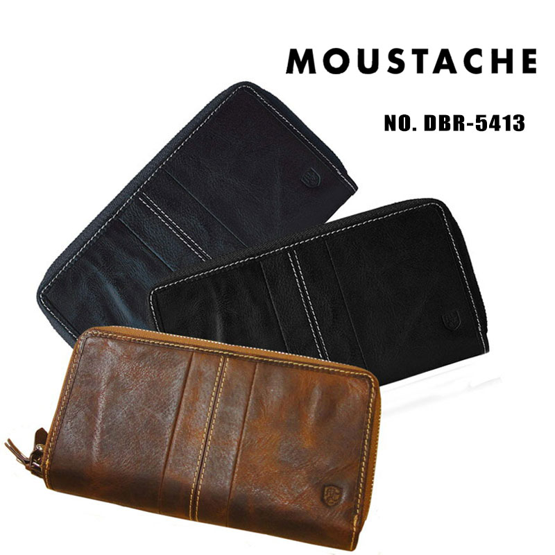 MOUSTACHE ムスタッシュ 長財布 メンズ 本革 DBR-5413 HARVEST ラウ...