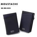 ブランド二つ折り革財布（メンズ） ムスタッシュ 二つ折り財布 メンズ ハーベスト MOUSTACHE 本革 牛革型押し加工×牛革 MOUSTACHE DSS-4524 ネイビー【コンビニ受取対応商品】 男性 プレゼント ギフトラッピング無料 正規品ギフト