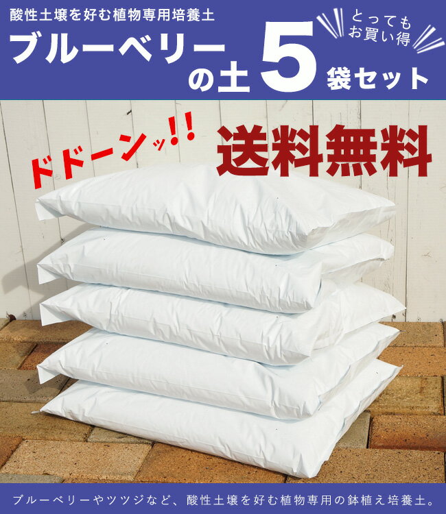 ブルーベリー専門店の 【ブルーベリーの土】 （肥料入り） 5袋セット（70L） ブルーベリー用酸性培養土 【北海道、沖縄、離島不可】