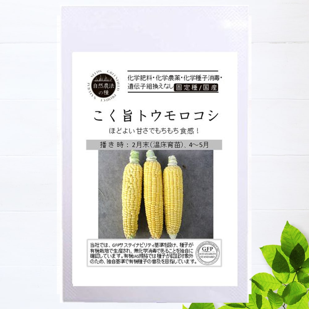 【有機種子】 こく旨トウモロコシ S 8粒 種蒔時期 2月末（温床育苗）4～5月のサムネイル