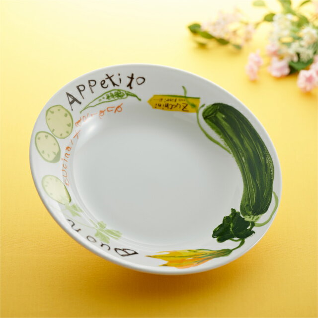 【クーポン配布中】スパーゴ 23cmパスタボール（ずっきーに） (お取り寄せ品）// 美濃焼 磁器 食器 皿 お皿 大皿 盛皿 深皿 カレー皿 パスタ皿 パスタボウル イタリアン カラフル かわいい おしゃれ 買いまわり イタリアン イタリア料理 ビストロ パスタプレートのサムネイル