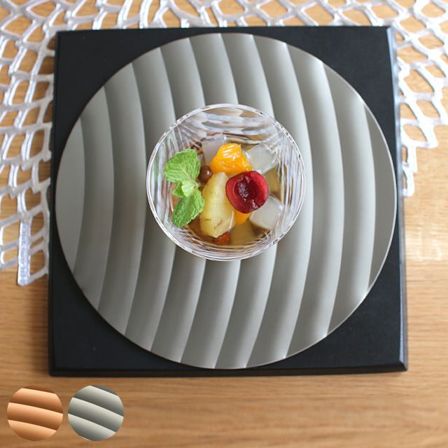 Wooden - 【クーポン配布中】ALART サイネージ 丸プレート敷台セット 誘 ゴールド/グレー//アルミ製 木製 和食器 食器 正月