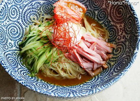 藍染タコ唐草/21.5cm冷麺鉢・中鉢