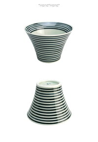 手描き藍駒筋入れ子カップ10cm波佐見焼