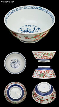 赤絵万暦鳳凰ラーメン丼18.5cm(軽量)波佐見焼