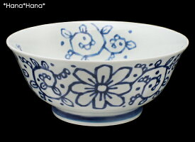 藍染花模様ラーメン丼18.5cm(軽量)波佐見焼