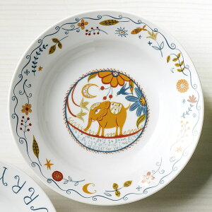 キング オブ カリー 23cm カレープレート(中央に象)シンジ カトウ (お取り寄せ品)// 美濃焼 磁器 食器 皿 お皿 大皿 深皿 カレー皿 パスタ皿 スープ皿 Shinzi katoh 電子レンジ対応 食洗機対応 食器洗浄機対応 使用可 インドカレー リムプレート かわいい おしゃれ