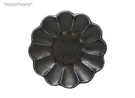 カネコ小兵リンカ花型小皿14.5cm黒練
