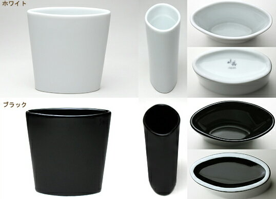 カネコ小兵 しゃもじ立て ホワイト/ブラック 陶磁器//美濃焼 炊飯器 磁器 水入れ スタンド キッチン用品 しゃもじ入（3枚目）